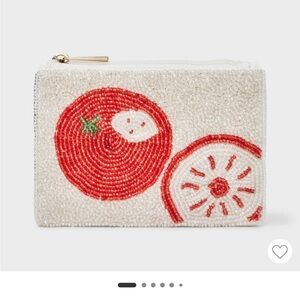 a new day Tomato Beaded Clutch